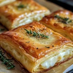Baked Puff Pastry with Melted Cheese and Rosemary
