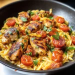 Creamy Cajun Chicken and Chorizo Orzo