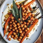 Maple Sage Glazed Carrots with Crispy Chickpeas