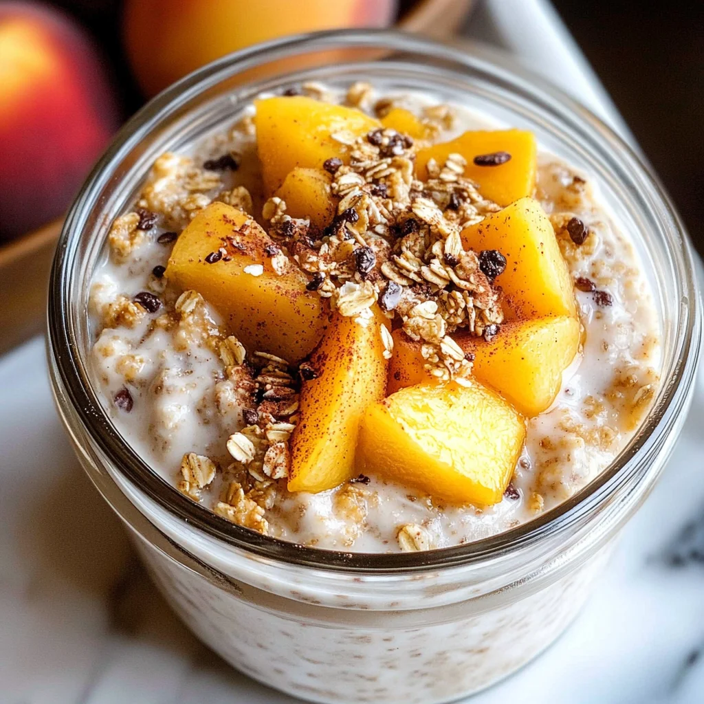 Peach Cobbler Overnight Oats