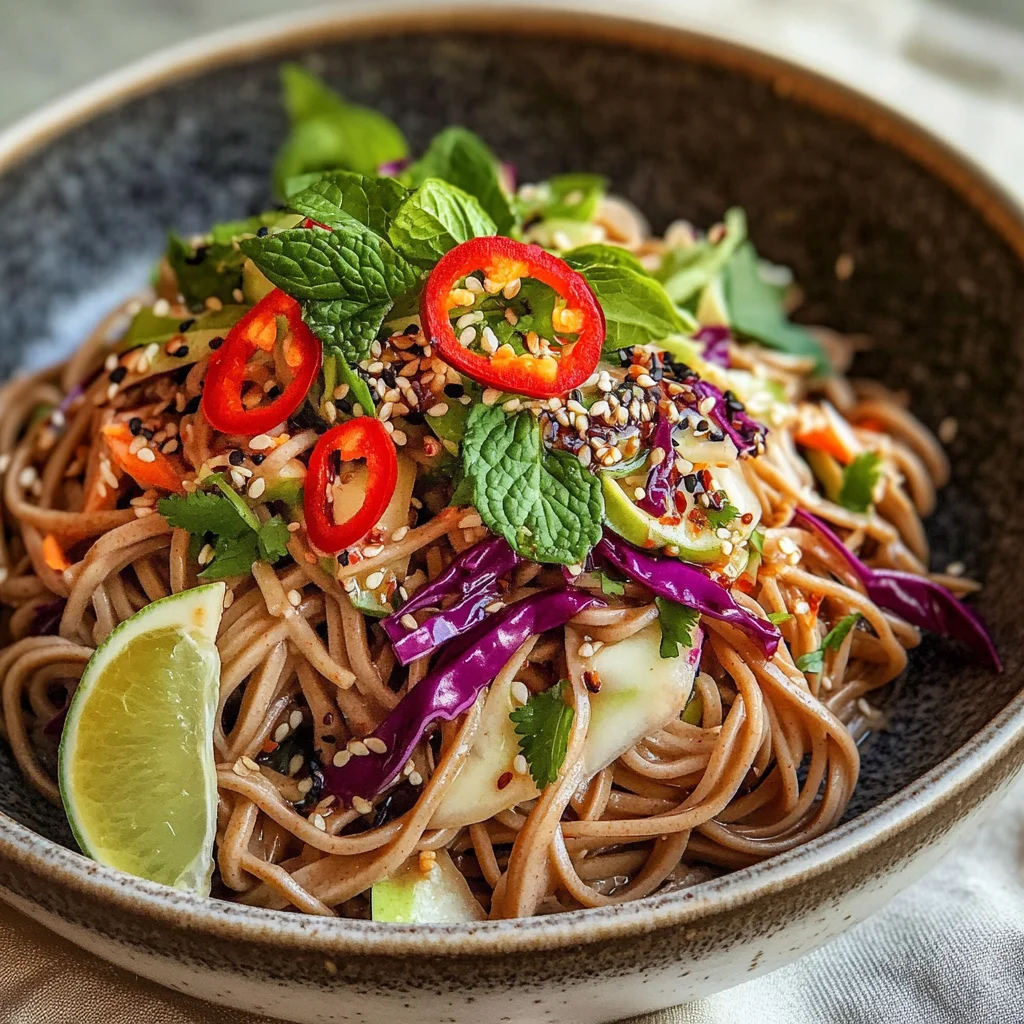 Sesame Chili Cold Soba Noodle Salad