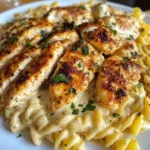 Cajun Garlic Chicken with Creamy Mozzarella Alfredo Twisted Pasta