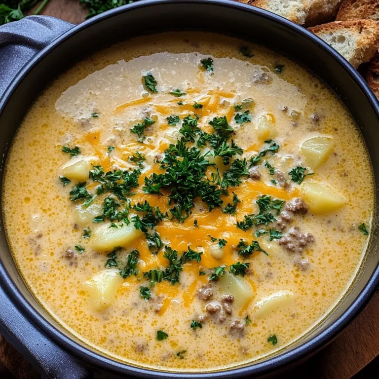 Cheesy Beef and Potato Soup