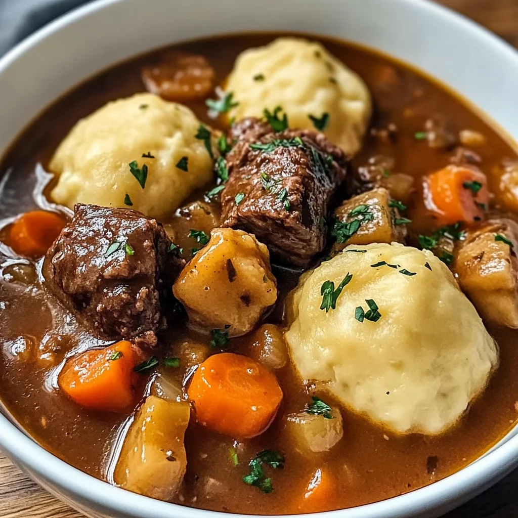 Delicious Beef Stew and Dumplings