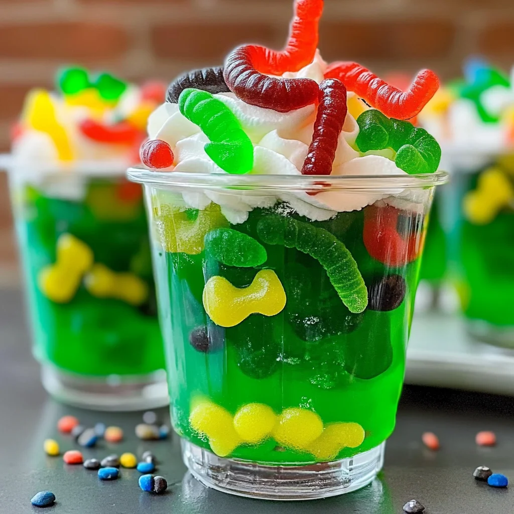 Gummy Worm Jello Cups Recipe