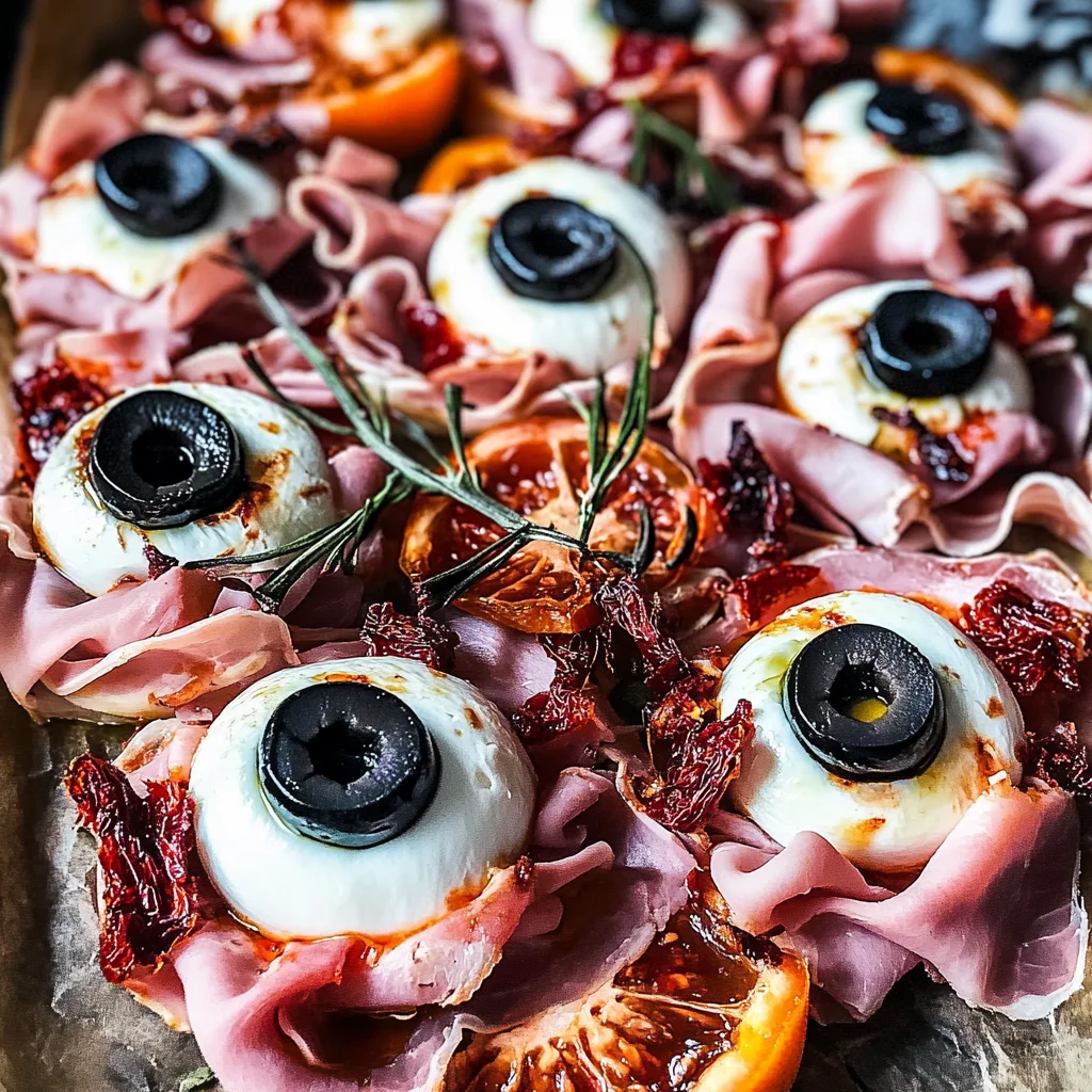 Halloween Antipasto Eyeballs Appetizer
