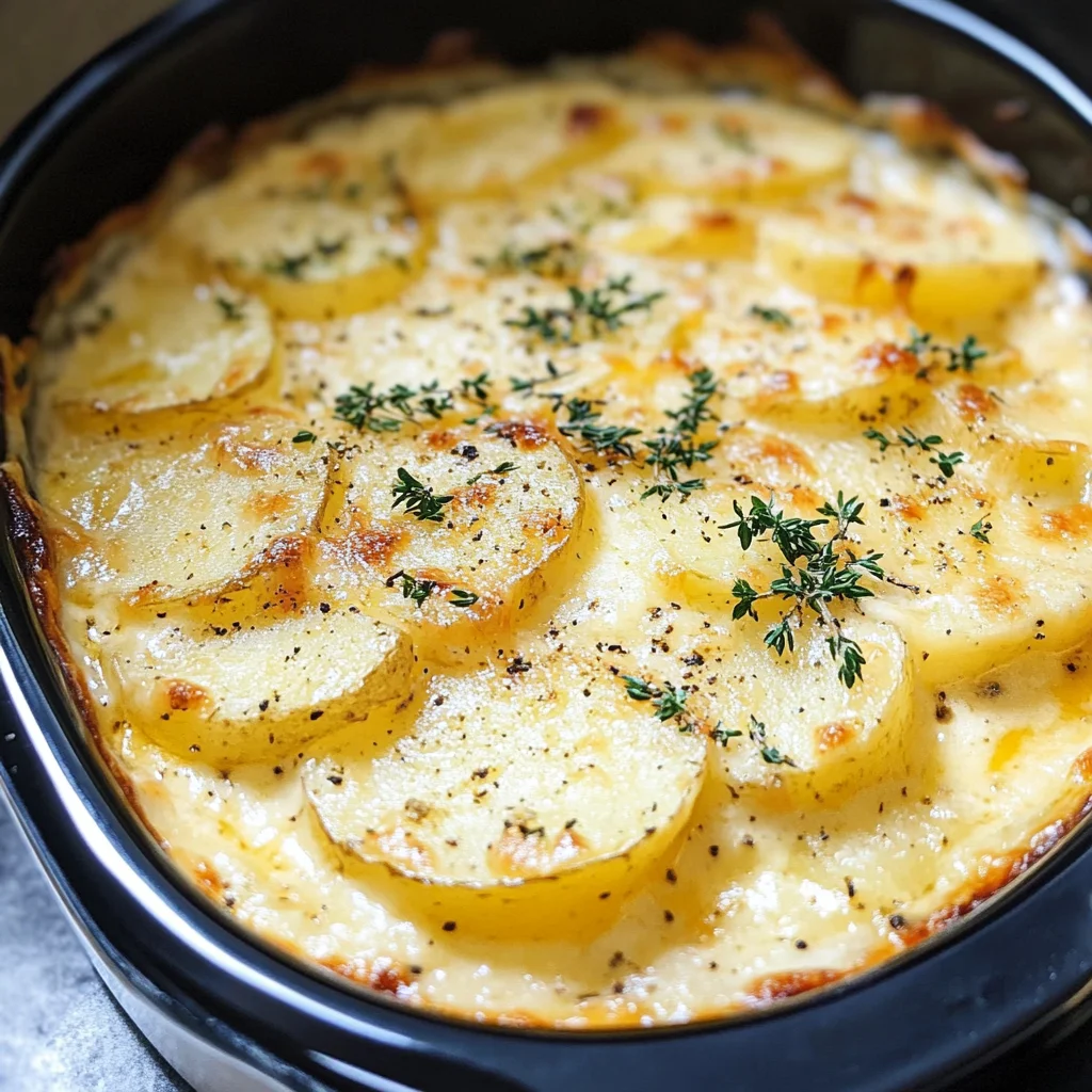 Slow Cooker Cheesy Scalloped Potatoes