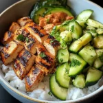 Spicy Grilled Chicken Bowl with Avocado & Cucumber Crunch