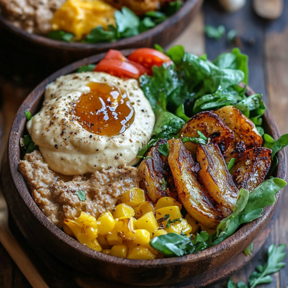 Burger Bowls with Caramelized Aioli