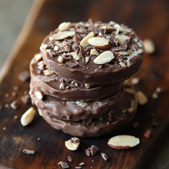 Frozen Yogurt Chocolate Almond Coins