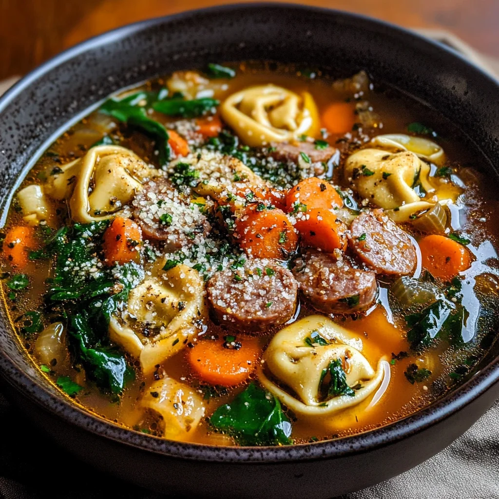 Autumn Tortellini Soup with Sausage