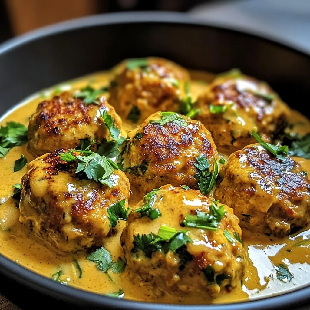Chicken Meatballs in Coconut Curry Sauce