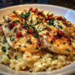 Chicken Scampi with Garlic Parmesan Rice