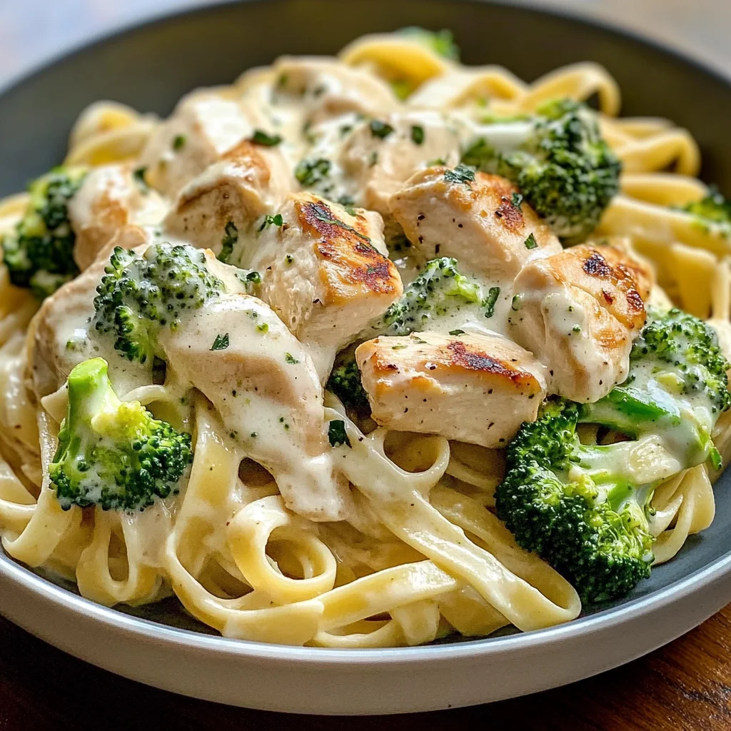 Creamy Chicken Alfredo with Broccoli & Fettuccine