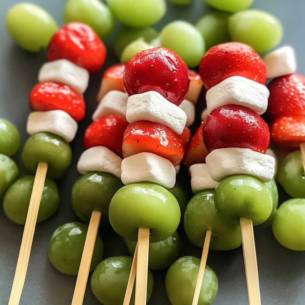 Grinch Fruit Kabobs