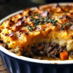 Savory Ground Lamb Shepherds Pie with Creamy Sweet Potato Mash