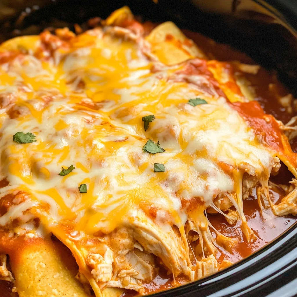 Slow Cooker Chicken Enchilada Casserole