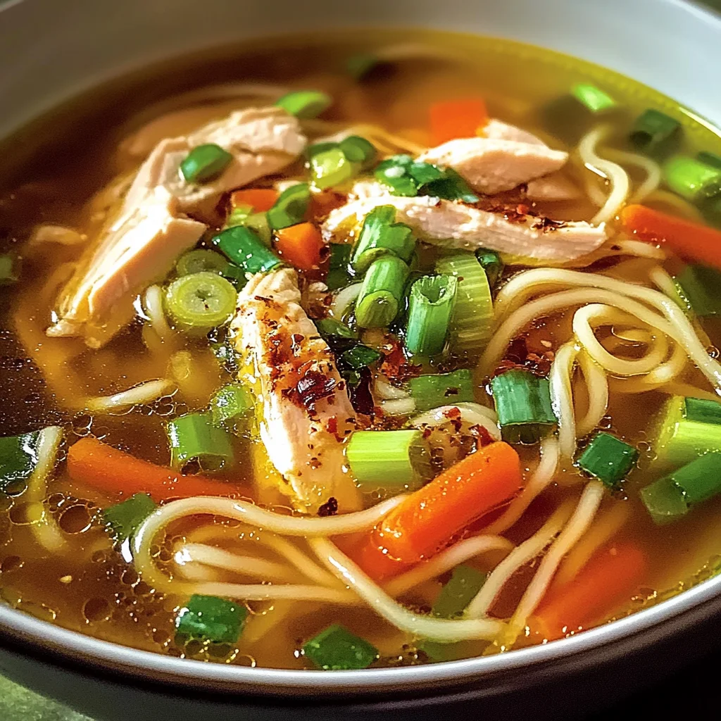 Aromatic Ginger Garlic Chicken Noodle Soup - Alrightwithme