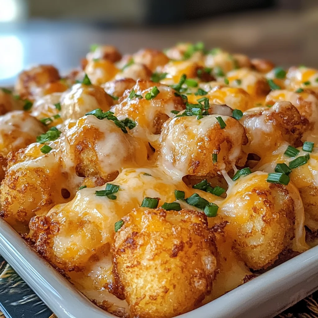 Cheddar Ranch Chicken Tater Tot Bake is a must-try!