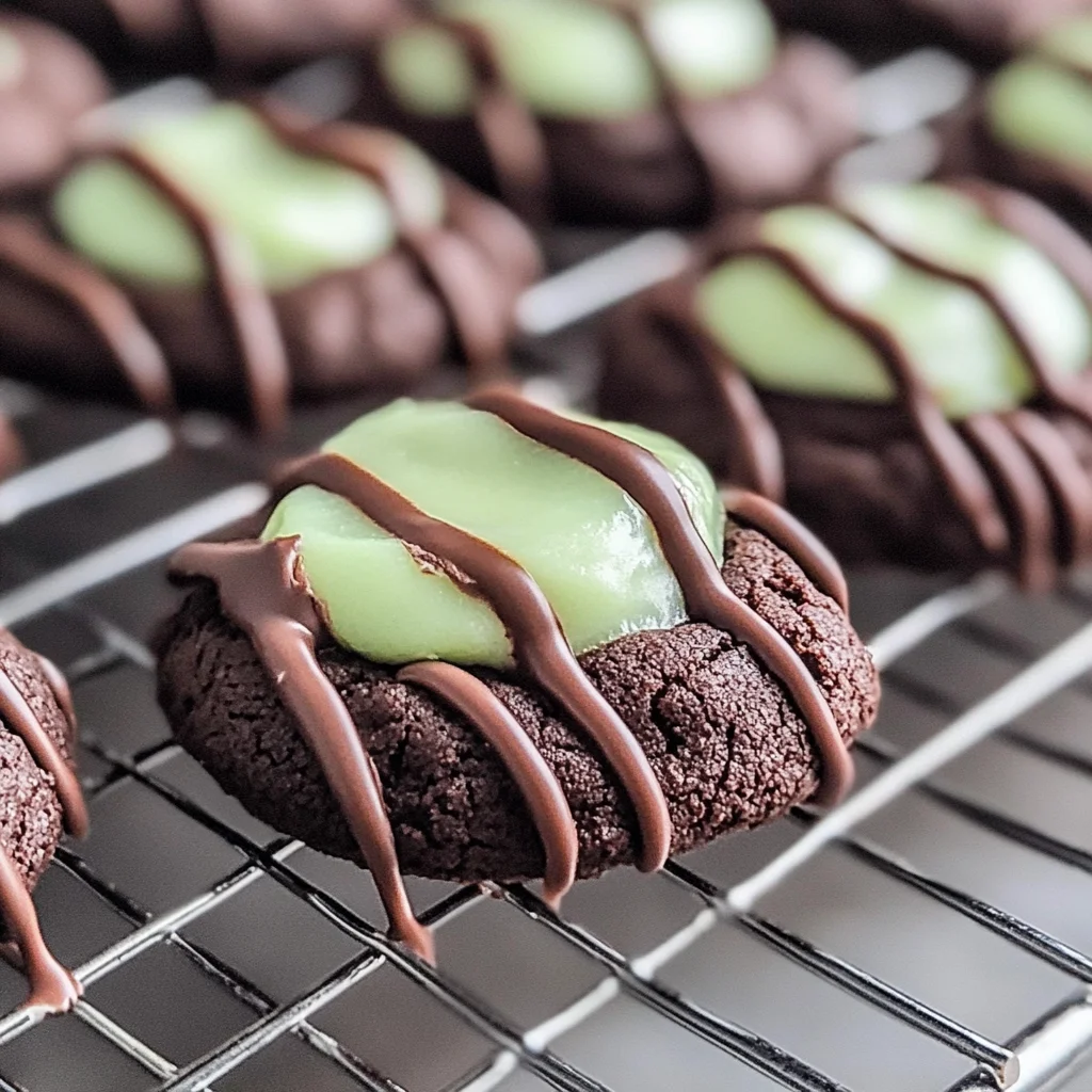Chocolate Mint Thumbprint Cookies