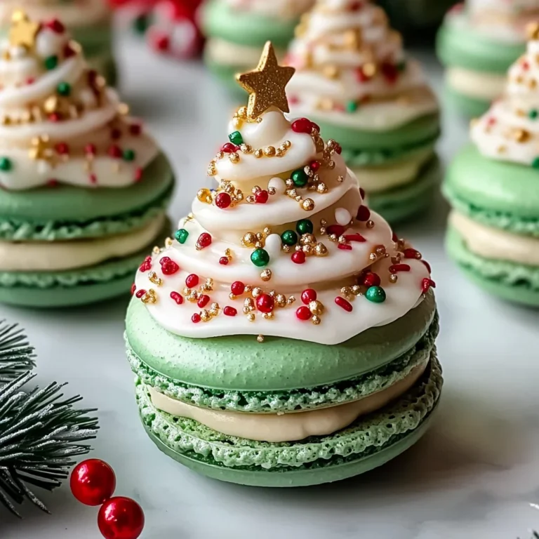 Christmas Tree Cake Macarons