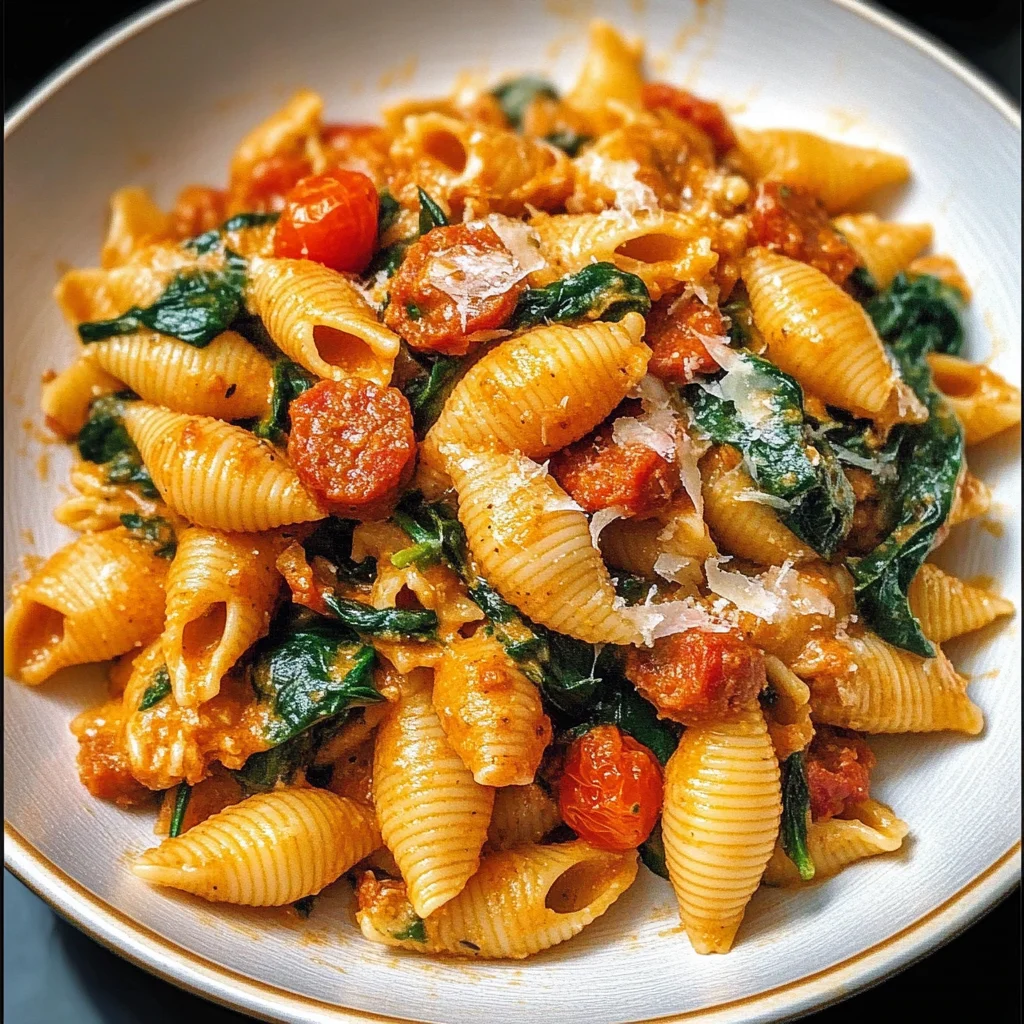 Creamy Chorizo Pasta with Spinach