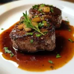 Filet Mignon with Red apple vinegar Sauce