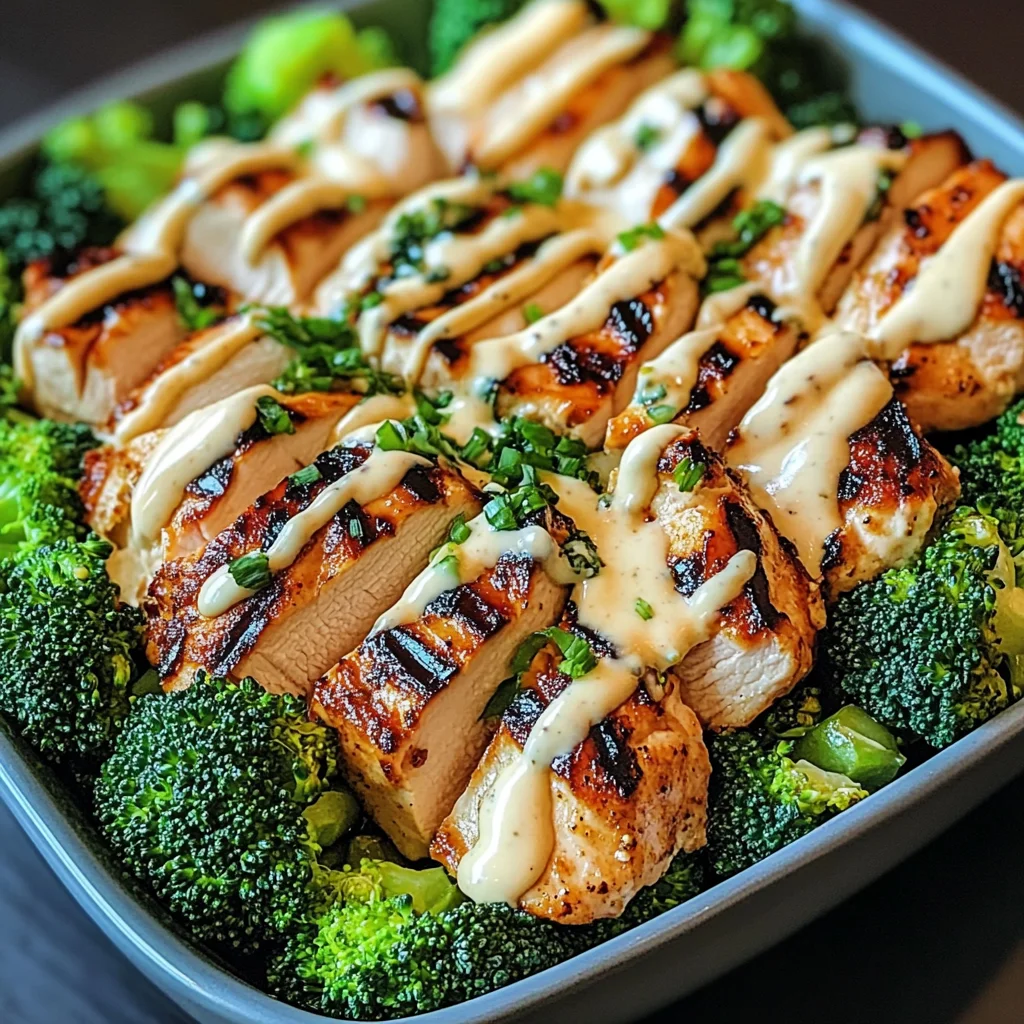 Grilled Chicken & Broccoli Bowls With Creamy Garlic Sauce Delight Your Taste Buds!
