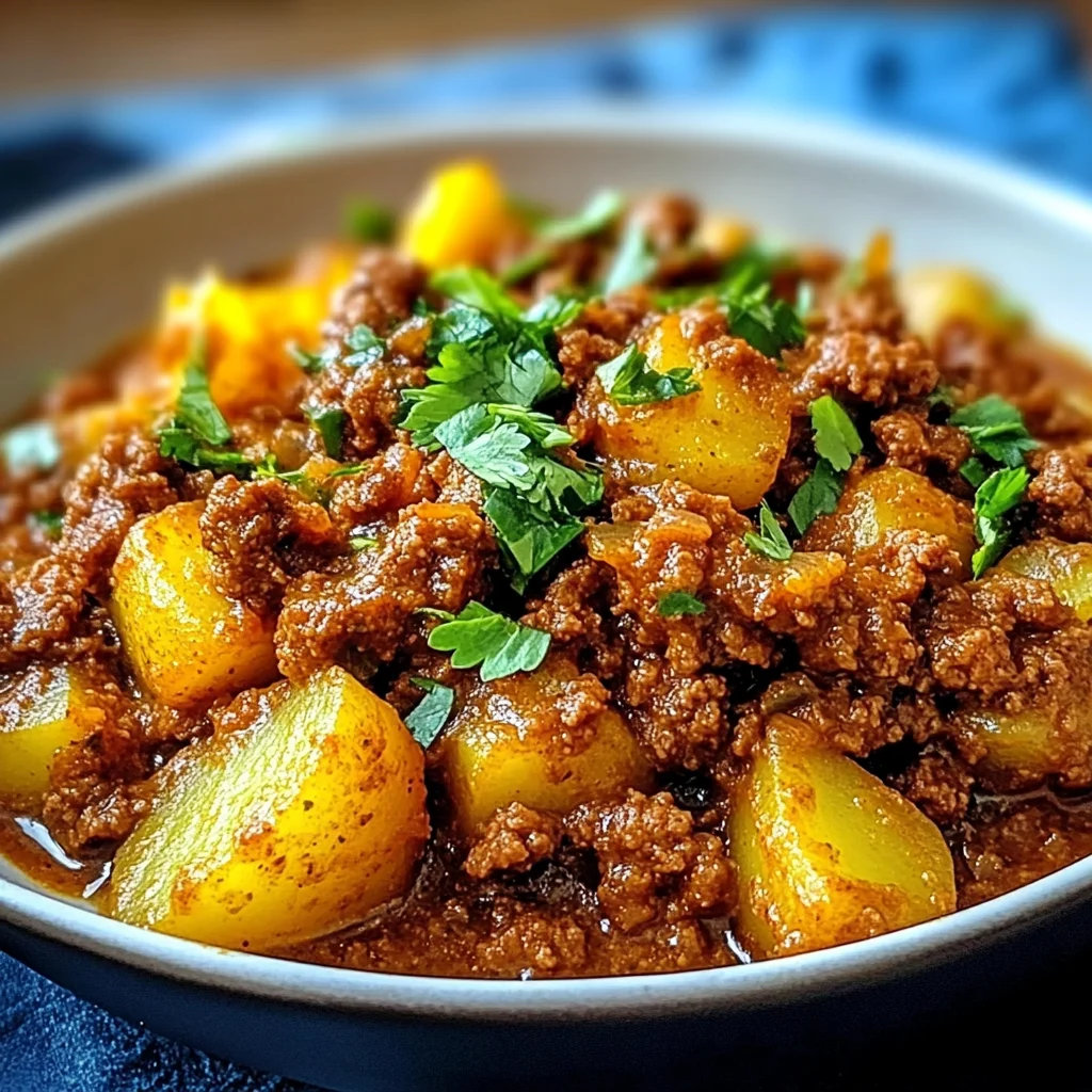 Aloo Keema Ground Meat with Potatoes
