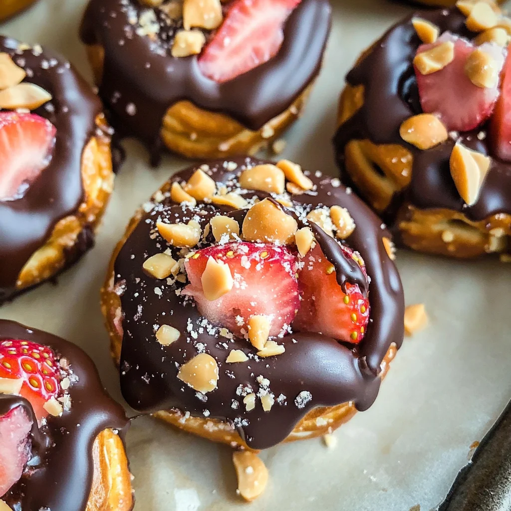Chocolate Dipped Strawberry Yogurt Pretzel Bites