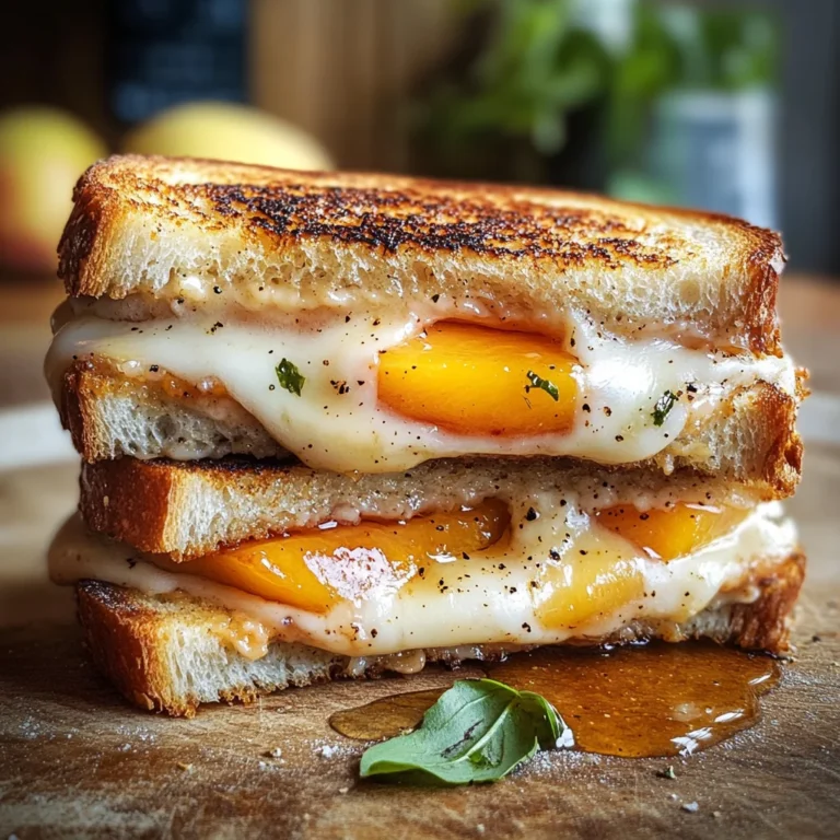 Honey Peach & White Cheddar Grilled Cheese