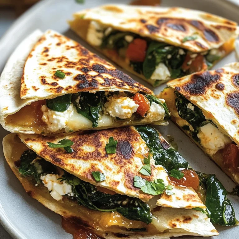 Mediterranean Quesadillas with Spinach, Feta, Mozzarella, and Red Onion