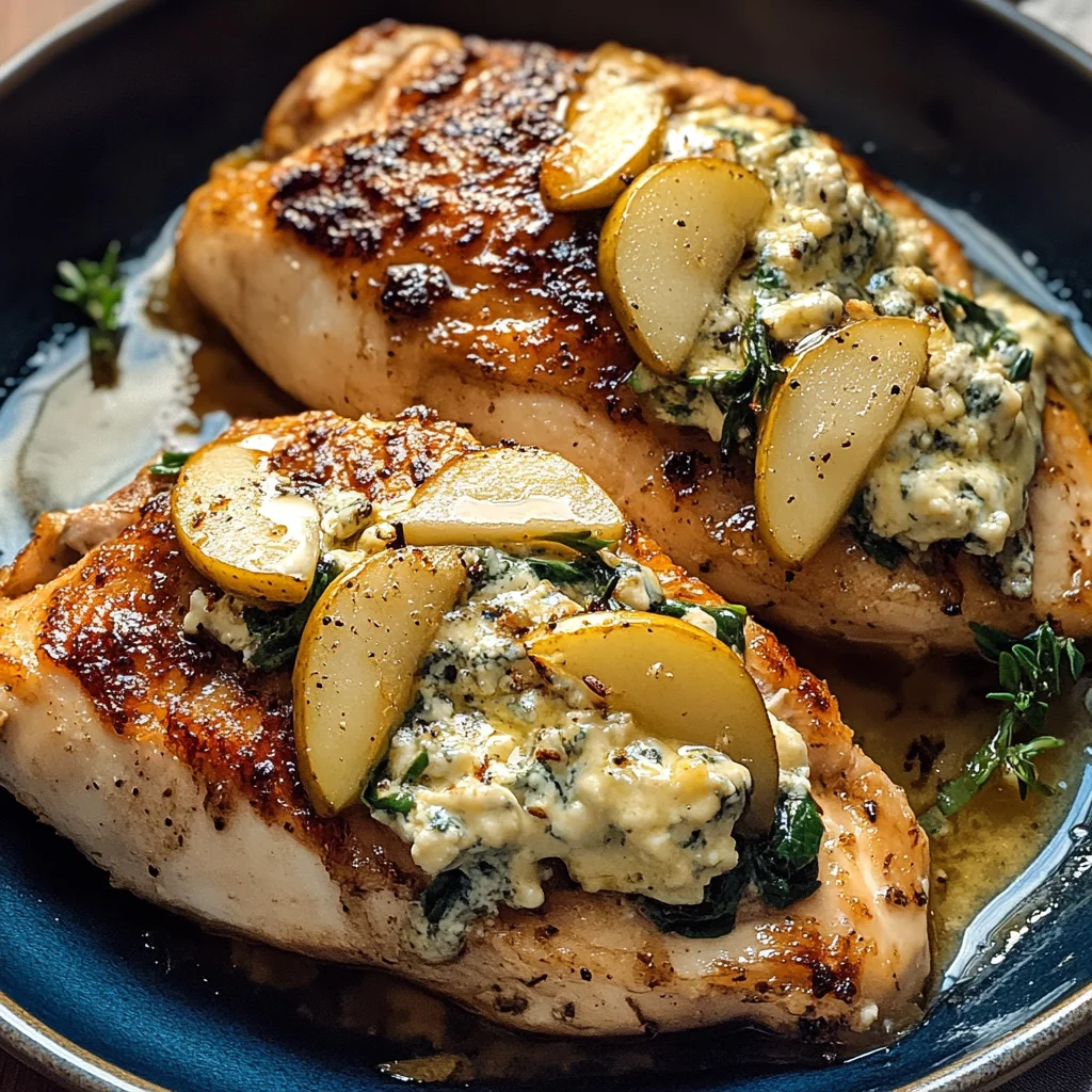 Pear and Gorgonzola Stuffed Chicken