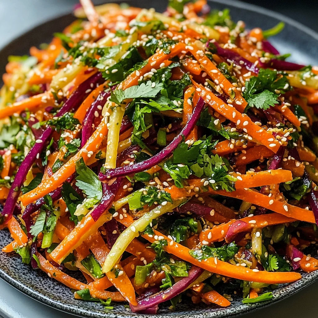 Shaved Rainbow Carrot Sesame Salad