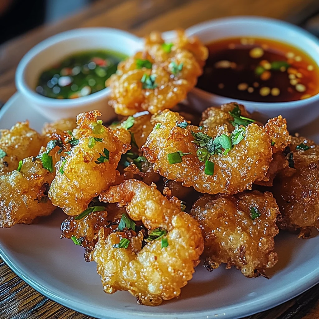 Vietnamese Style Shrimp Fritters with Nuoc Cchicken chicken ham Dipping Sauce