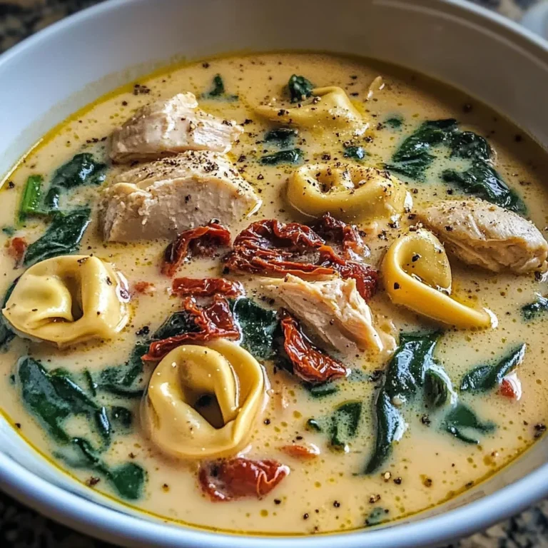 Creamy Tuscan Chicken Tortellini Soup Recipe