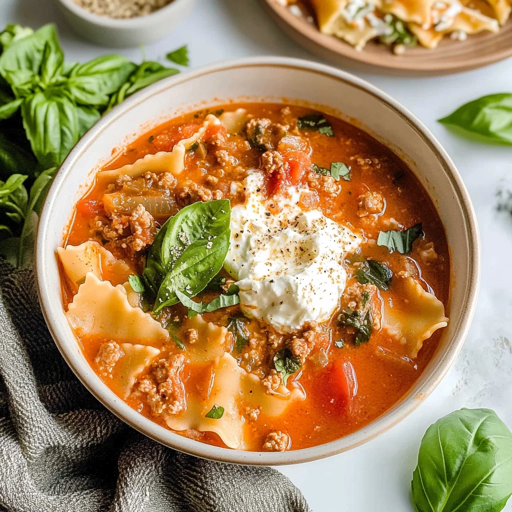 Easy Creamy Lasagna Soup