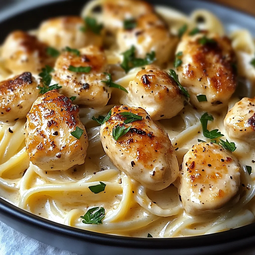 Garlic Butter Chicken Bites with Creamy Parmesan Pasta: An Incredible 7-Step Recipe