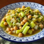 Quick-braised celery and chickpeas