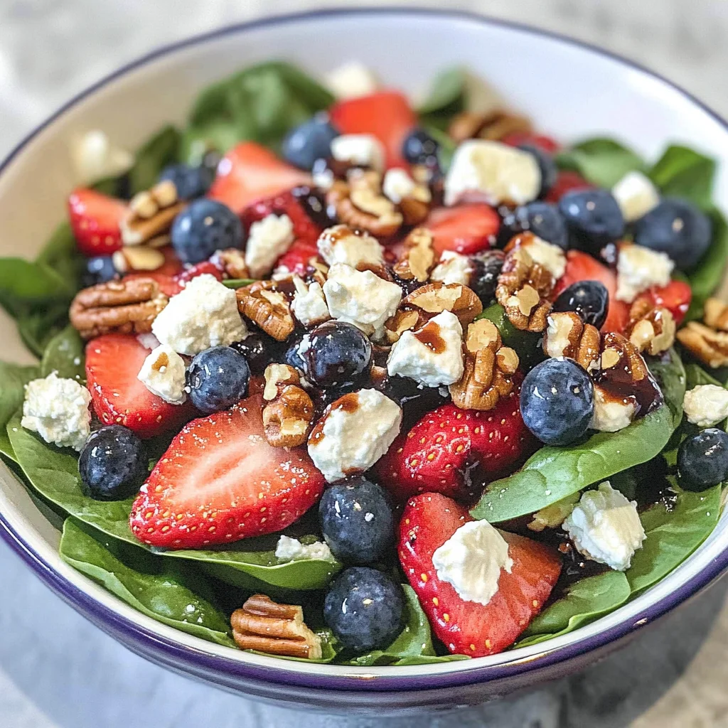 Spinach Strawberry Salad with Feta Cheese