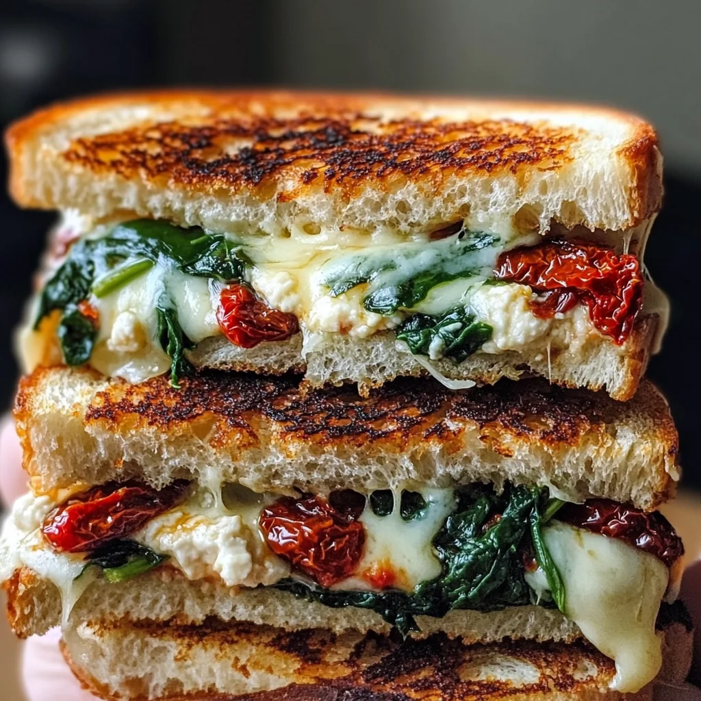 Sun Dried Tomato Spinach and Ricotta Grilled Cheese