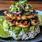 Tangy Honey Lime Chicken & Avocado Rice Stack That Delights