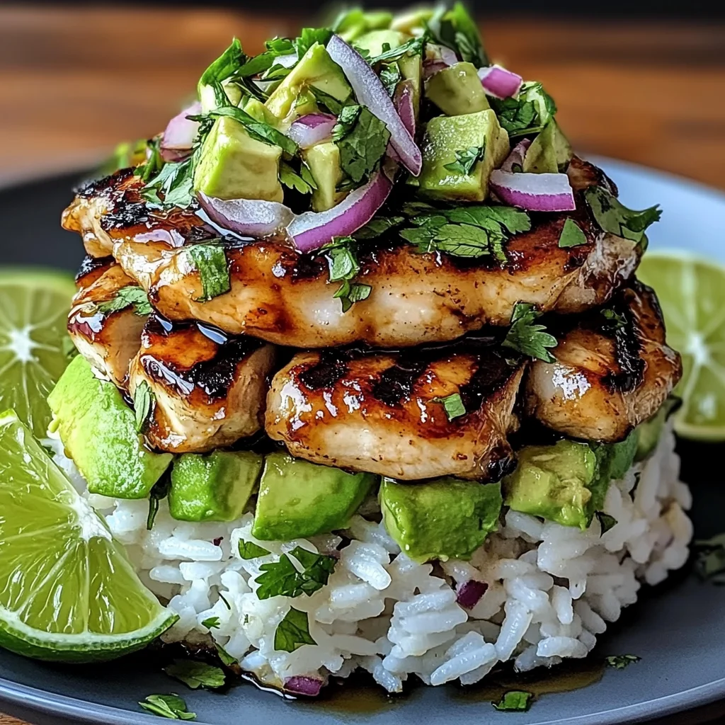 Tangy Honey Lime Chicken & Avocado Rice Stack That Delights