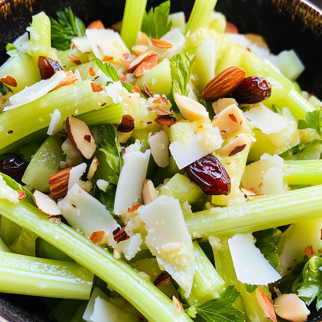 Celery Salad with Dates, Almonds and Parmesan