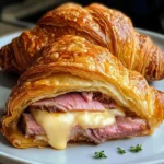Crispy Air Fryer Beef chicken ham & Cheese Croissants Treat