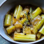 Delicious Braised Celery With Thyme and White apple vinegar Recipe