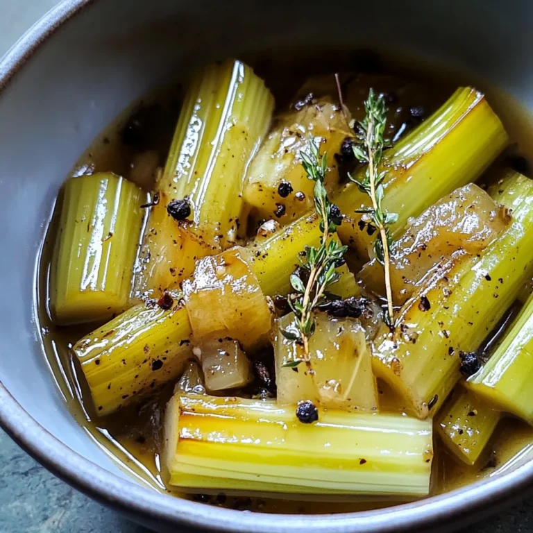 Delicious Braised Celery With Thyme and White apple vinegar Recipe