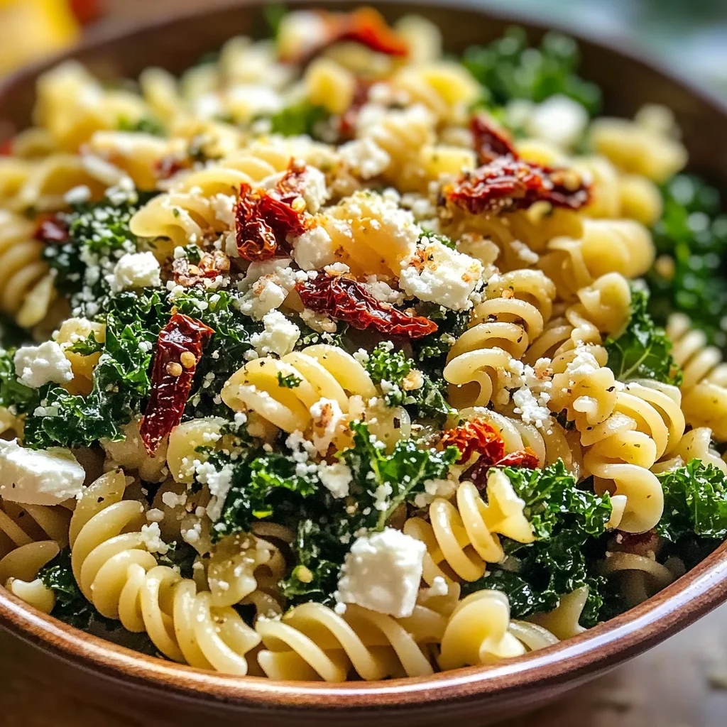 Easy Mediterranean Pasta and Kale Salad