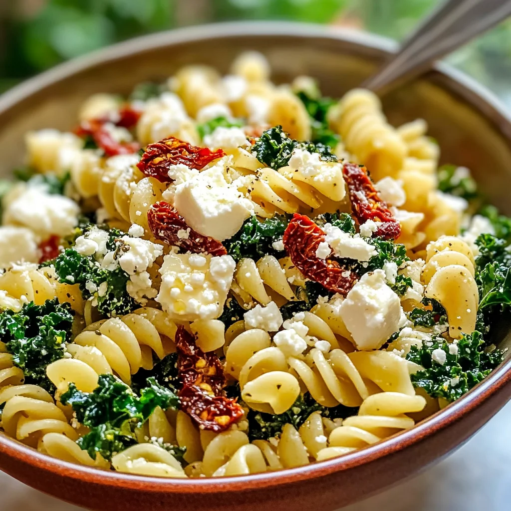 Easy Mediterranean Pasta and Kale Salad