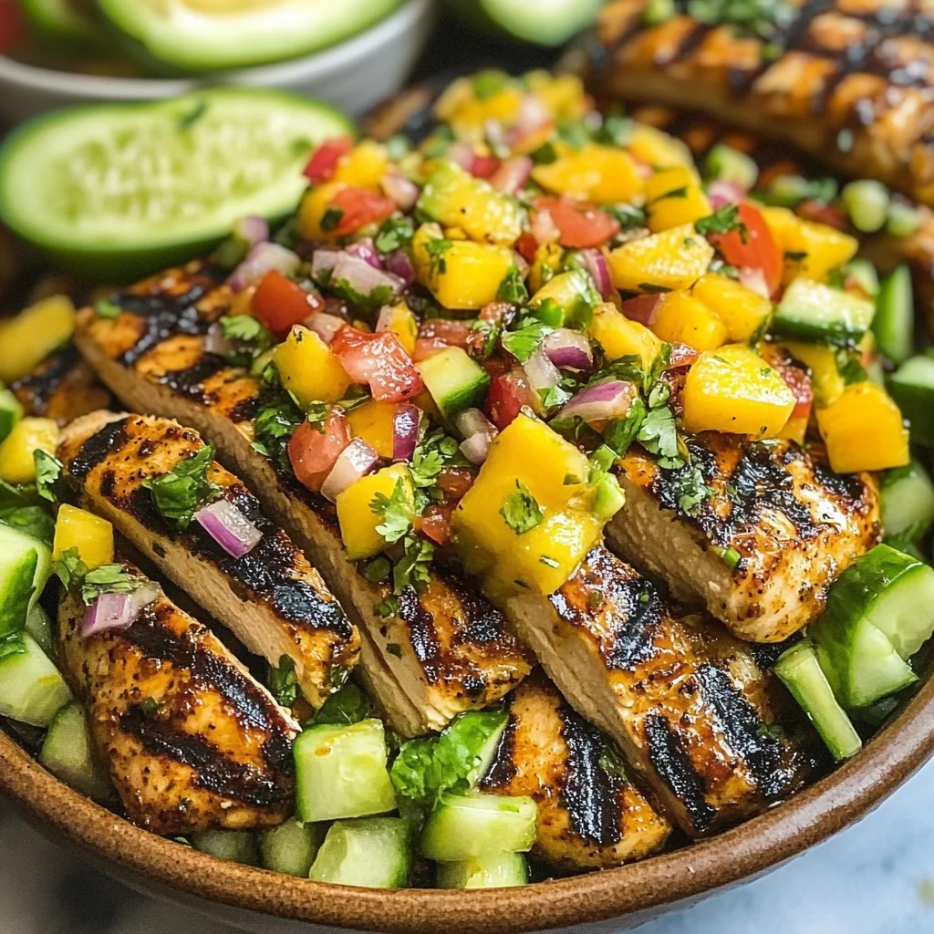 Grilled Cilantro Lime Chicken and Mango Salsa